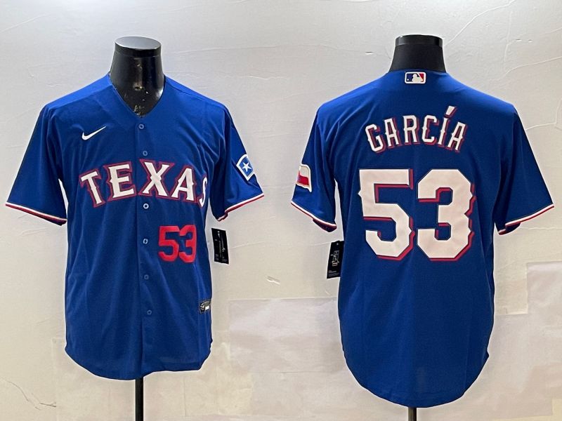 Men Texas Rangers #53 Garcia Blue Game 2025 Nike MLB Jersey style 2->texas rangers->MLB Jersey